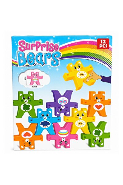 Piccolino Set Cuburi Interactive Surpriză cu Urși, 12 piese, multicolor, 3 ani
