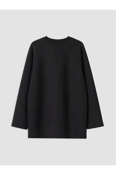 LC Waikiki Black Glitter Women's Sweatshirt Tunic