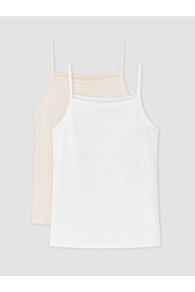 LC Waikiki White 2-Piece Girls' Tank Top with String Straps