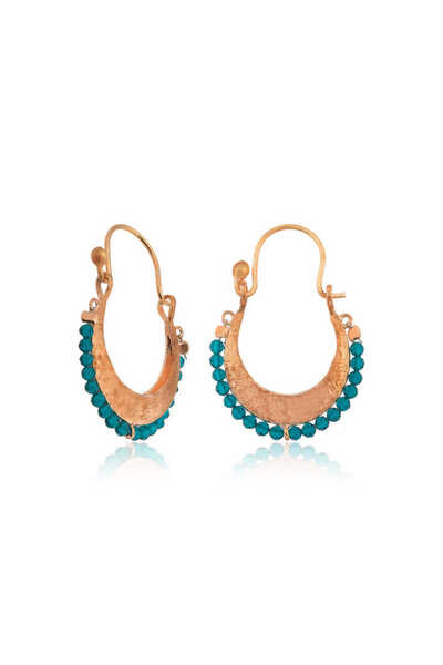 BlackCraft Silver Turquoise Stone Bohemian Earrings