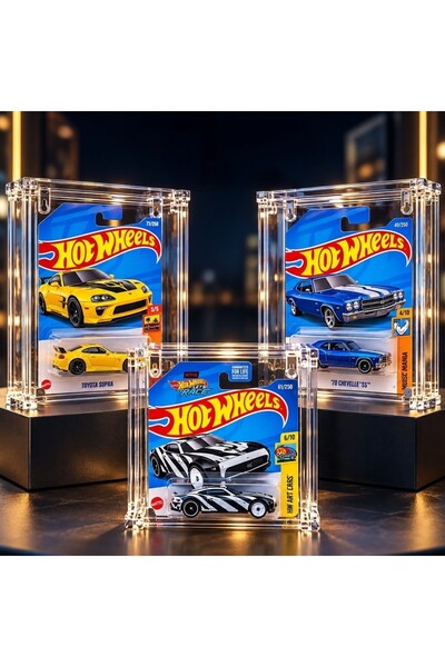 HOT WHEELS 1:64 Premium Kartonetli Model Araba Pleksi Sergileme Kutusu – Kola...
