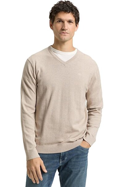 Tom Tailor Men's 1012820 Basic jumper with V-neck (pack of 1)