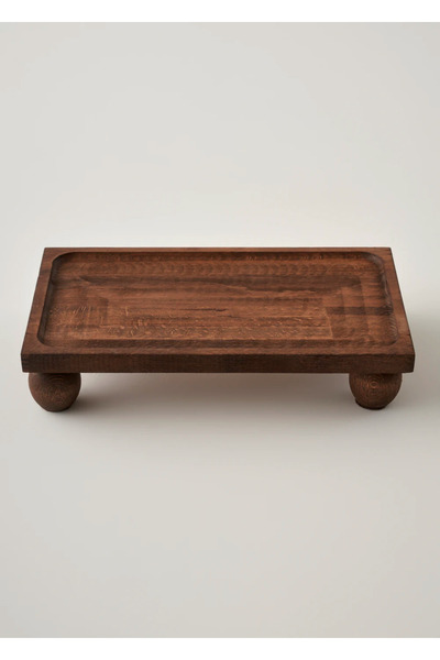 Wooden Ahşap Dikdörtgen Sunum Standı Naturel