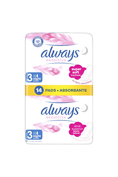 Always Pachet Duo Absorbant Sensitive Night, 14 bucăți