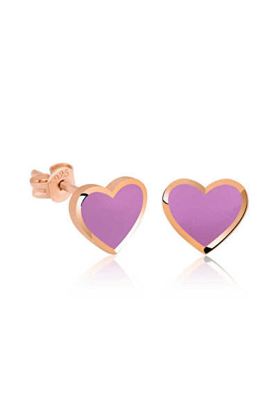 BlackCraft Silver Phosphorescent Lilac Heart Earrings