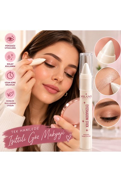 MİLANO BEAUTYS Işıltılı Göz Farı Kalemi – Stick Eyeshadow Pratik Göz Makyajı ...