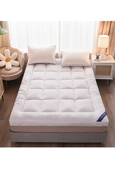 Twinkle Mart Mattress Pad Cotton Pillow Top Mattress Topper White