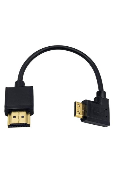 Duttek Ultra-Thin Left Angled 90 Degree Mini HDMI Male to HDMI Male Cable Sup...