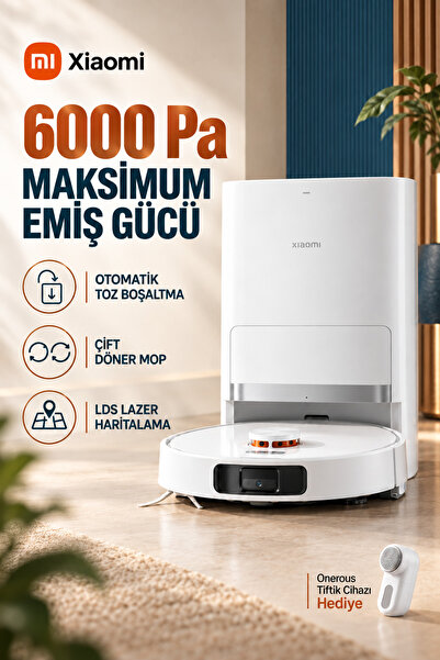 Xiaomi X20+ Robot Süpürge 6000 Pa Uygulama Kontrollü Çift Döner Paspaslı Otom...