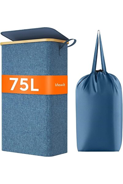 GENERAL Laundry Basket with Lid Narrow Laundry Hamper with Removable Bag and ...