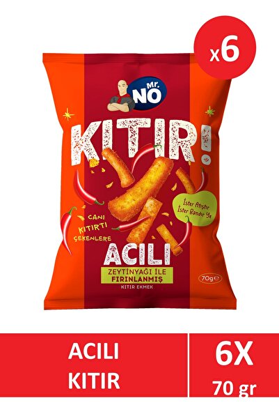 Mr.No Mr. No Acılı Kıtır 70 gr x 6 Adet