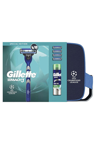 Gillette Σετ Δώρου Mach3 UEFA Champions League, Ξυριστική Μηχανή με 4 Ανταλλα...