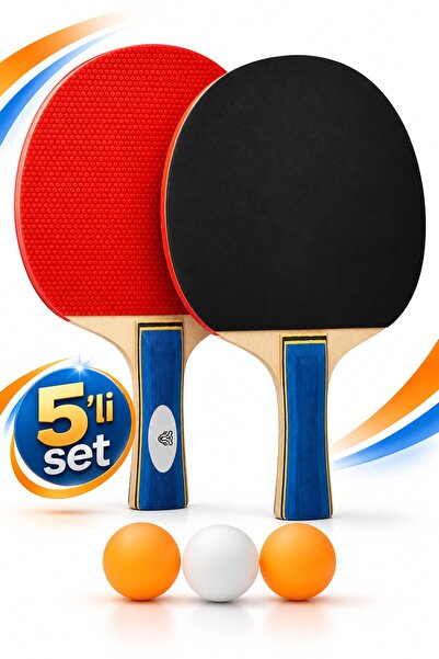 Masa Tenisi Raketi Seti Tenis Topu Set 5 Parça Başlangıç Seti