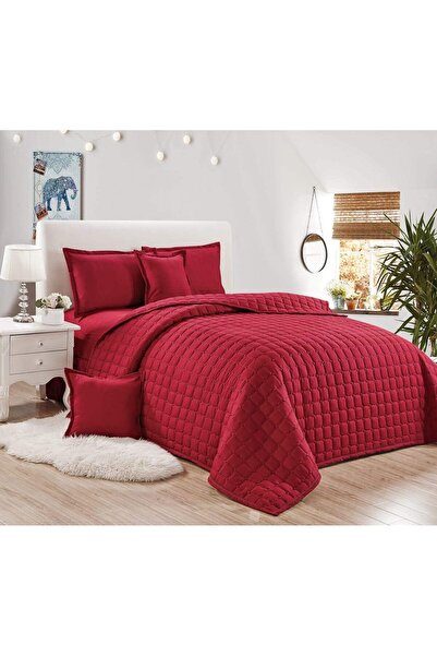 Generic King Size, Microfiber,Solid Pattern, Red - Bedding Sets