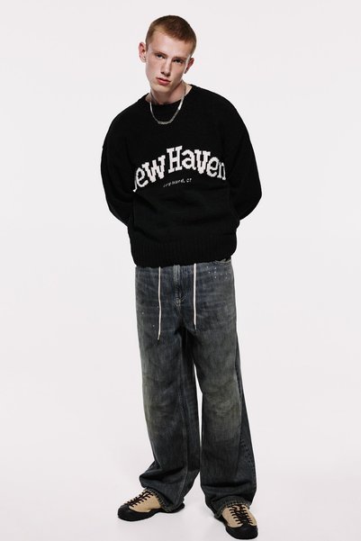 Pull & Bear Grafik baskılı kazak