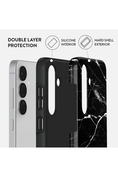 Generic Brand Burga Husa Dual Layer Noir Origin Samsung Galaxy S25 compatibil...