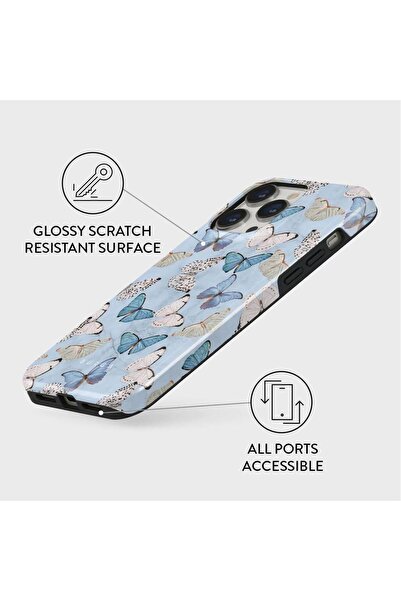 Generic Brand Husă Burga cu strat dublu Give Me Butterflies compatibilă cu iP...