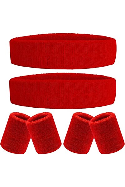 GENERAL 6 Pieces Sweatband Set Sports Headband Wristband Set, Moisture Wickin...