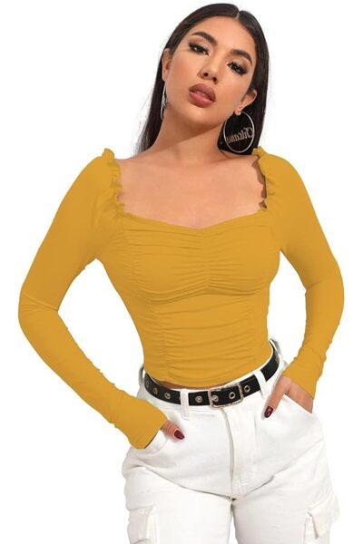 GENERAL Shasmi Women's & Girls' Black Full Sleeve, Sweat Hear Neck, Frill Tri...