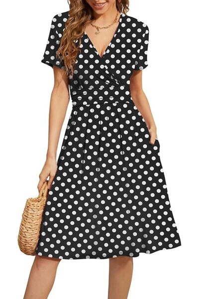 GENERAL WEACZZY Women's Summer Short Sleeve Casual Dresses V-Neck Floral Part...