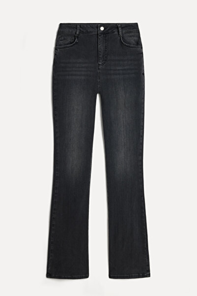 Mudo Γυναικείο παντελόνι Anthracite Flare Fit