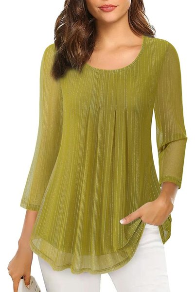 GENERAL VALOLIA Women's 3/4 Sleeve Tunic Tops Casual Loose Fit Floral Blouses...