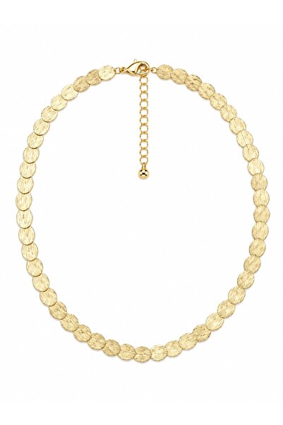sacha Oval Sequin Row Gold Necklace