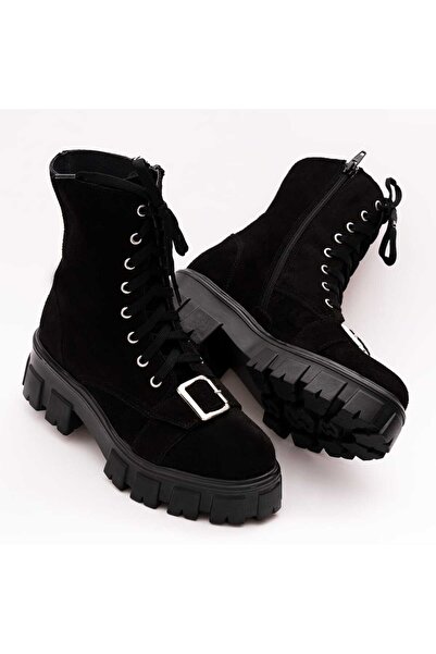 VAGAM Ghete dama 1270, piele naturala negre, Negru