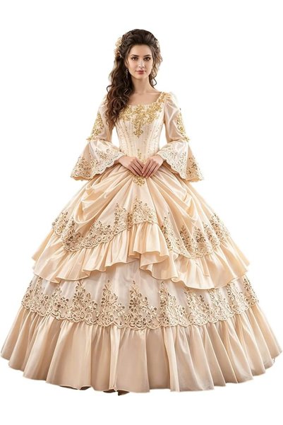 GENERAL CountryWomen 18th Century Women's Rococo Ball Gown Long Masquerade Dr...