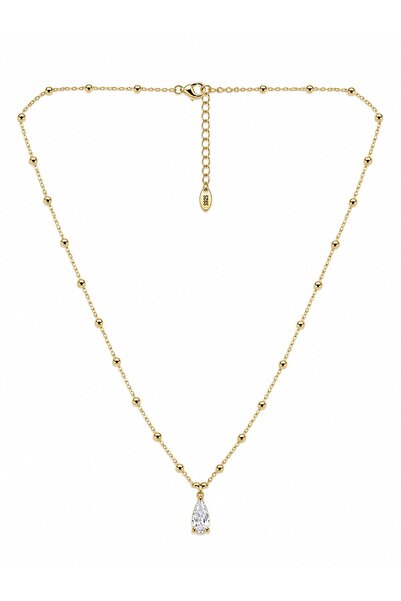sacha Drop Stone Figured Ball Chain Gold Necklace