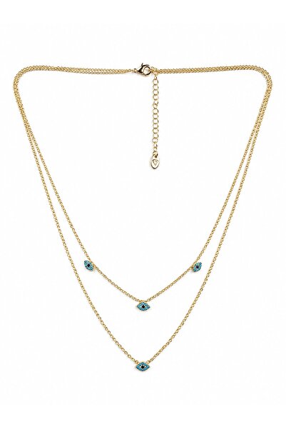 sacha Double Row Gold Necklace with Eye Figure