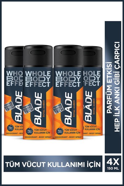 Blade Whole Body Royal Amber Tüm Vücut Erkek Deodorant Spray 4x150 ml