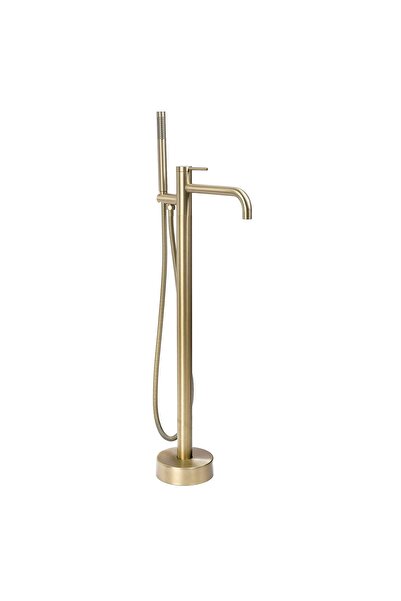 Rea Robinet Pentru Cadă Montat Pe Podea Clif Auriu Periat 26X16X99,5Cm