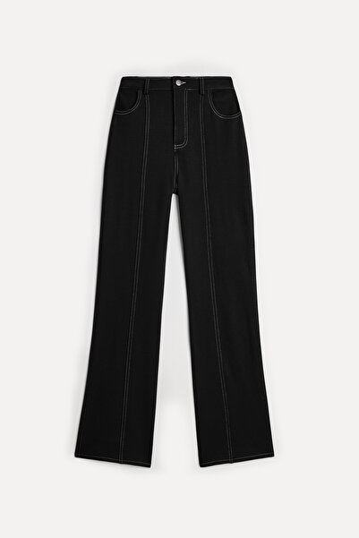 Mudo Kadın Siyah Slim Straight Fit Pantolon