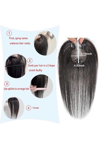 KASTWAVE Hair Toppers for Women Real, 360° 3D No Bangs Top Extensions, Covers Sparse Topper for Adds Volume,