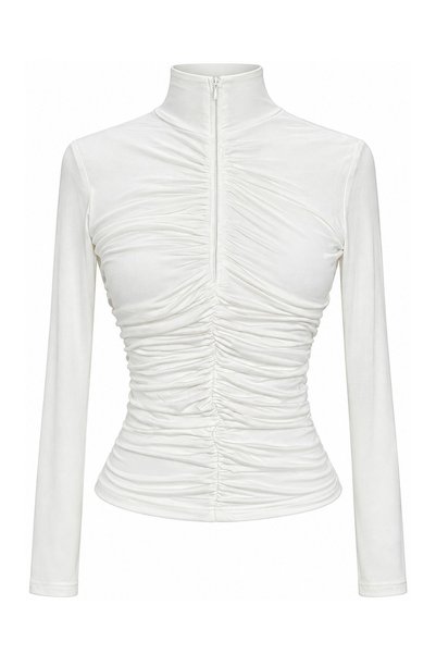Özge Özgenç Zippered Drawstring Blouse