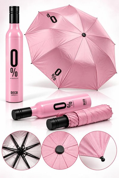 Nilu Moda Manuel Açılır Manuel Kapanır 0% Şişe Tasarımlı Katlanabilir Şemsiye...