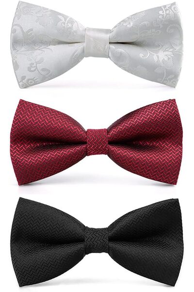 Generic 3 Pack Men's Pre-Tied Bow Ties Tuxedo Bowtie Adjustable Classic Forma...