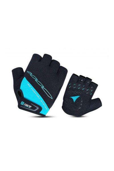 BRACE B-RACE GLOVES WITH GEL BLACK/TURQUOISE, M
