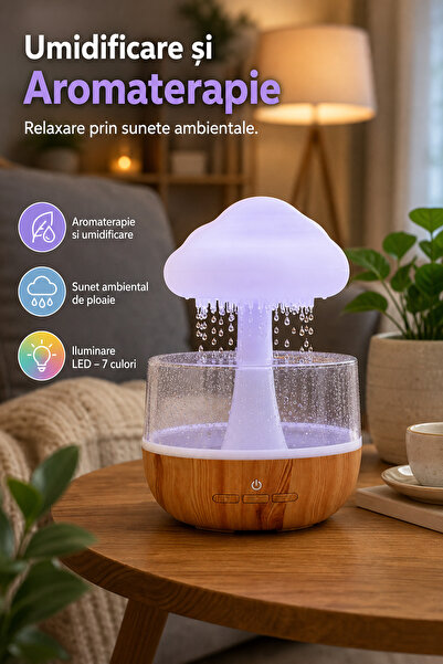 DeaL Macvi Rain Cloud 400 ml Umidificator și Difuzor de Aromaterapie Multicolor