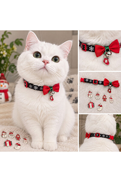 MIT New Year's Object Neck Cat Collar with Snow Pattern Figures, 1 Piece Is Sent.