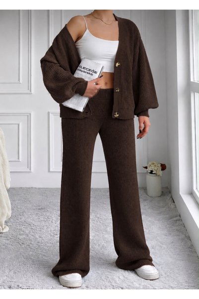 MARLİNG Cardigan cu nasturi, pantaloni, tricotaje, set de sus și de jos