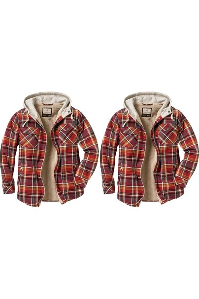 Legendary Whitetails mens Camp Night Berber Lined Hooded Flannel Long Sleeve