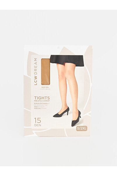 LC Waikiki Alita City Lcw Dream Beige Plain Women's Pantyhose with a Difference