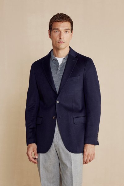 BROOKS BROTHERS Erkek Lacivert %100 Kaşmir Mono Yaka Kapak Cep Slim Fit Limit...