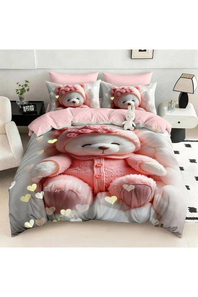 decorami Комплект спално бельо за двойно легло, ФИНЕТ, 5D дигитален печат - с...