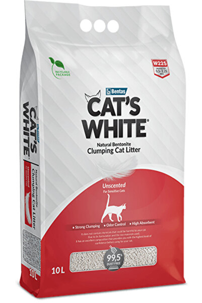 Cat's White CATS WHİTE KOKUSUZ KEDİ KUMU 10 LT
