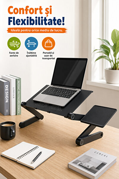 DeaL Masă pentru laptop 2 în 1 Teno ® 42 x 26 cm, negru
