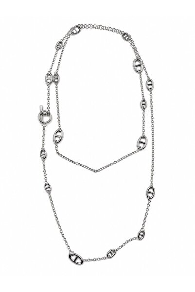 sacha Oval Model Silver Design Necklace