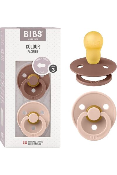 Bibs Liberty Pacifier | 2 Colour Natural Rubber Latex Soothers | Size 1 (0-6 ...